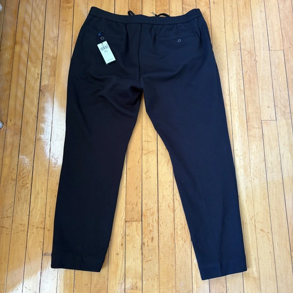 Polo Ralph Lauren Double Knit Suit Trousers Mens 39x30 Black Preppy Drawstring